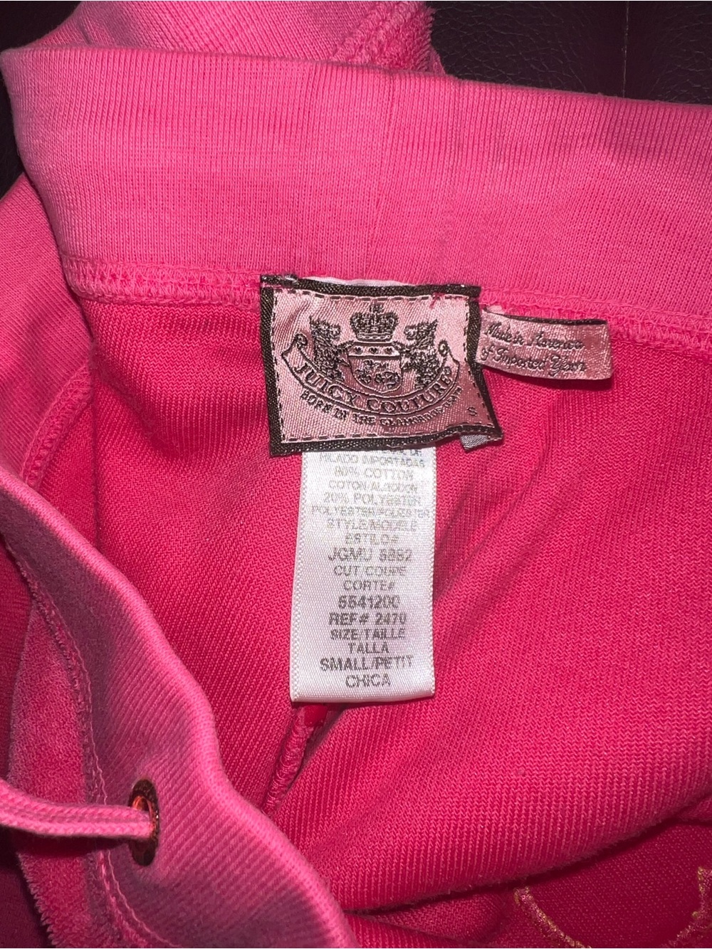 🍭$10gift😍Hot Pink Velour Sweatpants with Heart and Sequin Logo - Picture 4 of 9